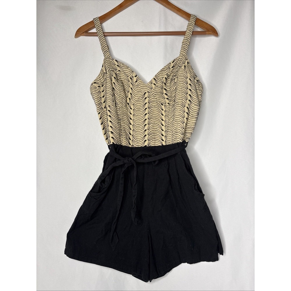 Anthropologie Lilka S Banana Bunch Romper Resortwear Cabana Chic Quiet Novelty
